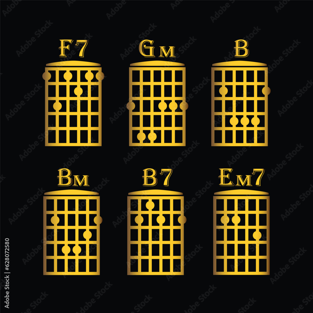 chords guitar icon, vector, template, logo, trendy, collection, flat, design, gold chords guitar icon, vector, template, logo, trendy, collection, flat, design, gold