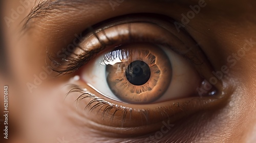 An Amazing closeup shot of Human Eye By Generative AI photo