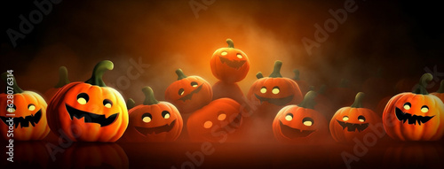 orange pumpkin night halloween dark ghost october horror holiday black. Generative AI.