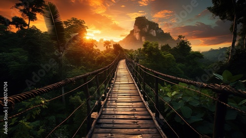 Soft bridge in the rainfore...