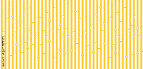 Seamless Pattern with White and Yellow ramen. Sea Waves Texture. Noodle and Pasta Abstract Background Concept. Vector
