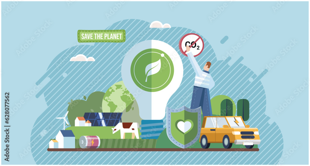 Fototapeta premium Industries that create pollution and cities that affected by pollution. Metaphor climate change, global warming and water crisis. Save the planet symbols. Environmental problem. Earth day