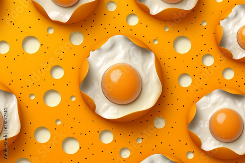 egg texture food easter healthy breakfast background pattern white yellow bright. Generative AI.