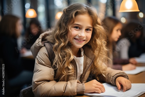 happy schoolgirl, generativ...