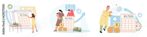 People analysis budget. Calculate financial plan of save income and expense management. Calculating tax and expenses, making financial checklist. Concept of finance accounting and calculation