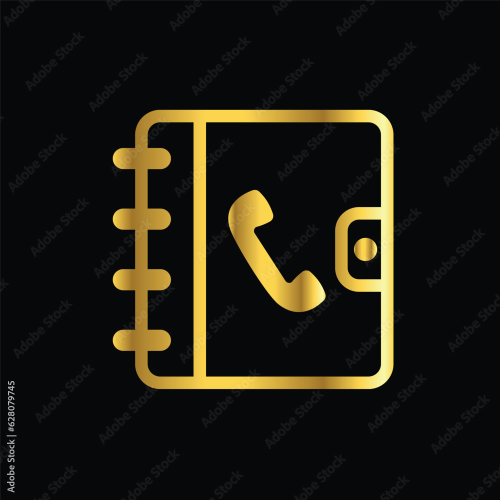 address book icon, vector, template, logo, trendy, collection, flat, design, gold address book icon, vector, template, logo, trendy, collection, flat, design, gold