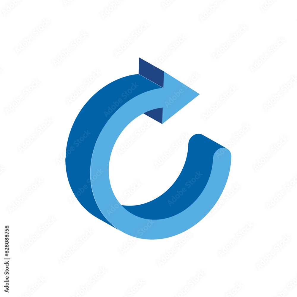 Blue 3D arrow icon Blue 3D arrow icon