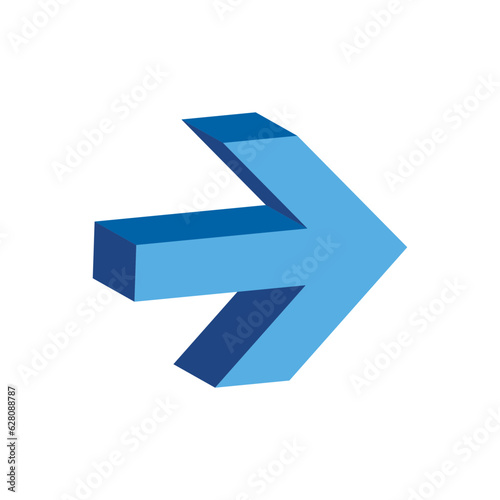 Free Download Blue 3D arrow icon - GFXLoad