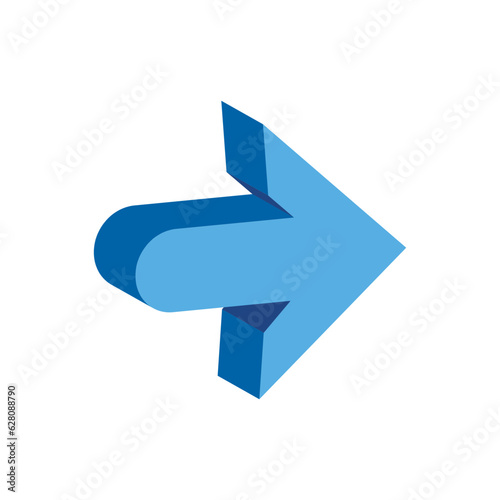 Blue 3D arrow icon