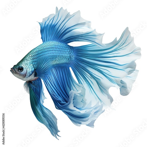 beautiful blue betta fish isolated on white background © id512