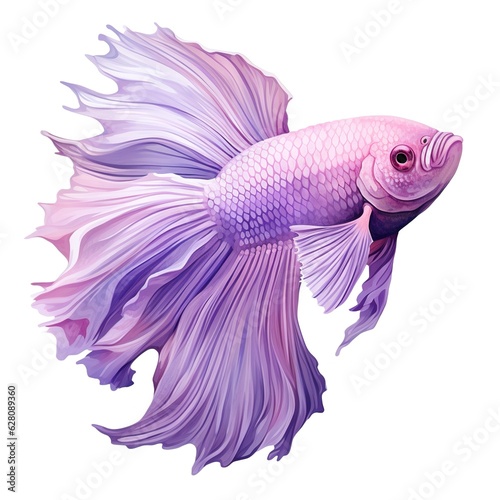 beautiful purple betta fish isolated on white background © id512