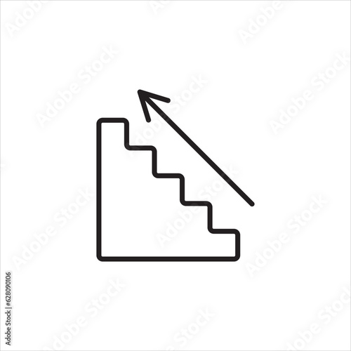 stairs up icon vector illustration symbol