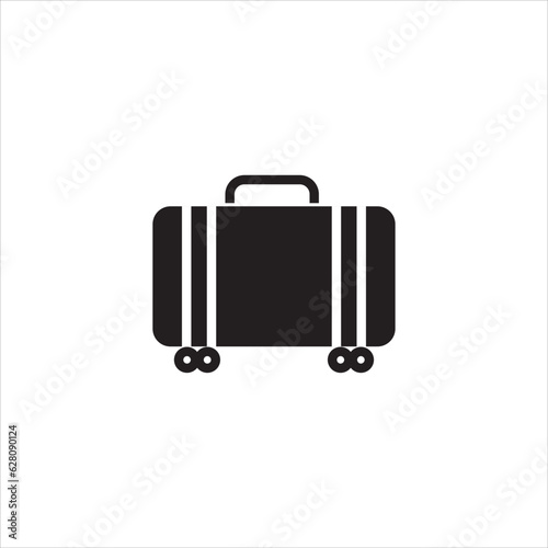 suitcase on wheels icon vector illustration symbol