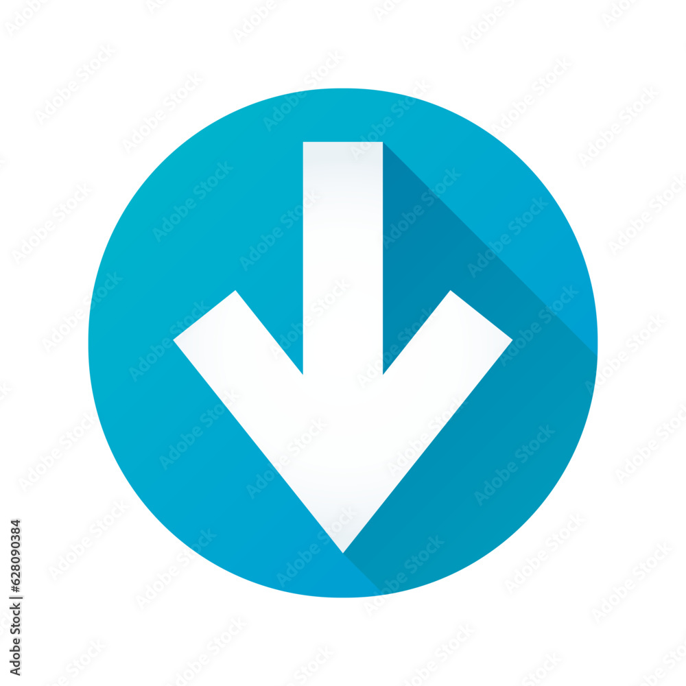 Arrow in circle with shadow Arrow in circle with shadow
