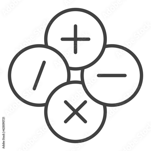 Mathematical Basic Symbols vector Math concept linear minimal icon photo