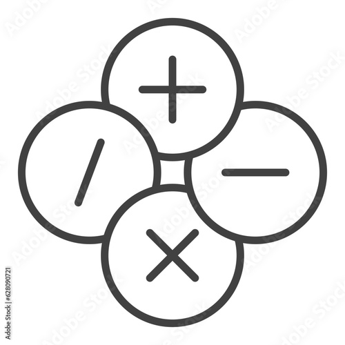 Mathematical Basic Symbols vector Math concept linear minimal icon