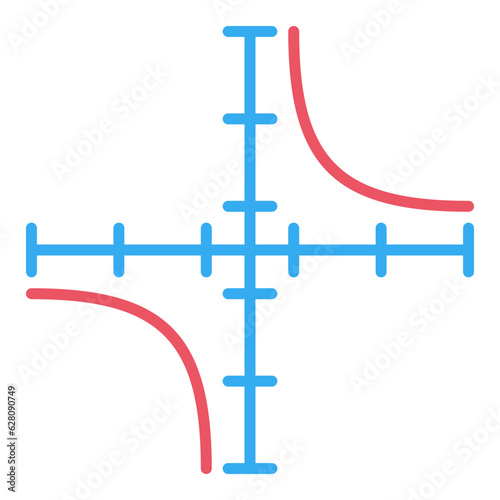 Mathematics Graph vector concept colored icon or sign