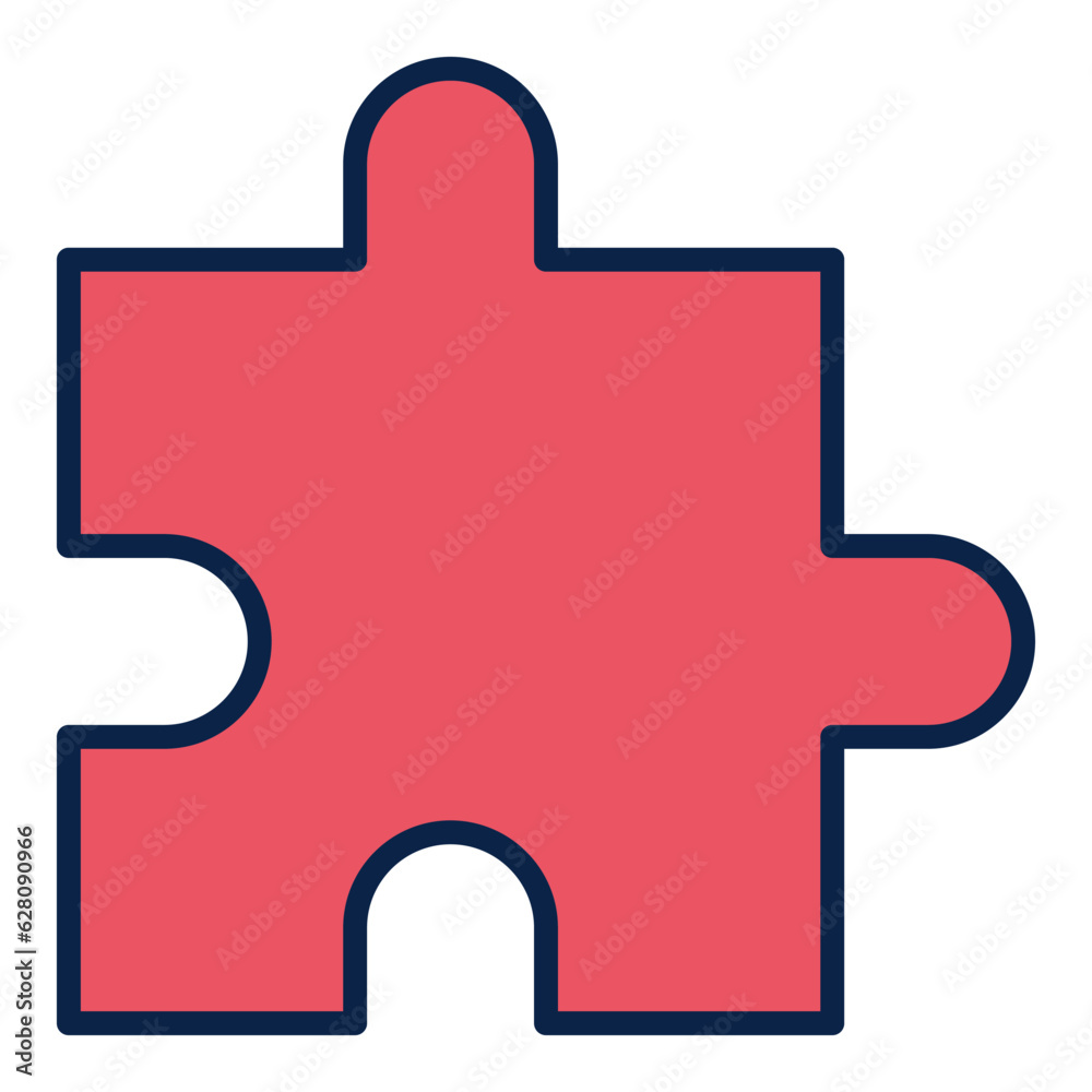 Puzzle Element vector concept simple red icon or sign Puzzle Element vector concept simple red icon or sign