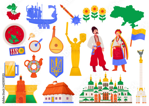 Ukraine Flat Icons Set
