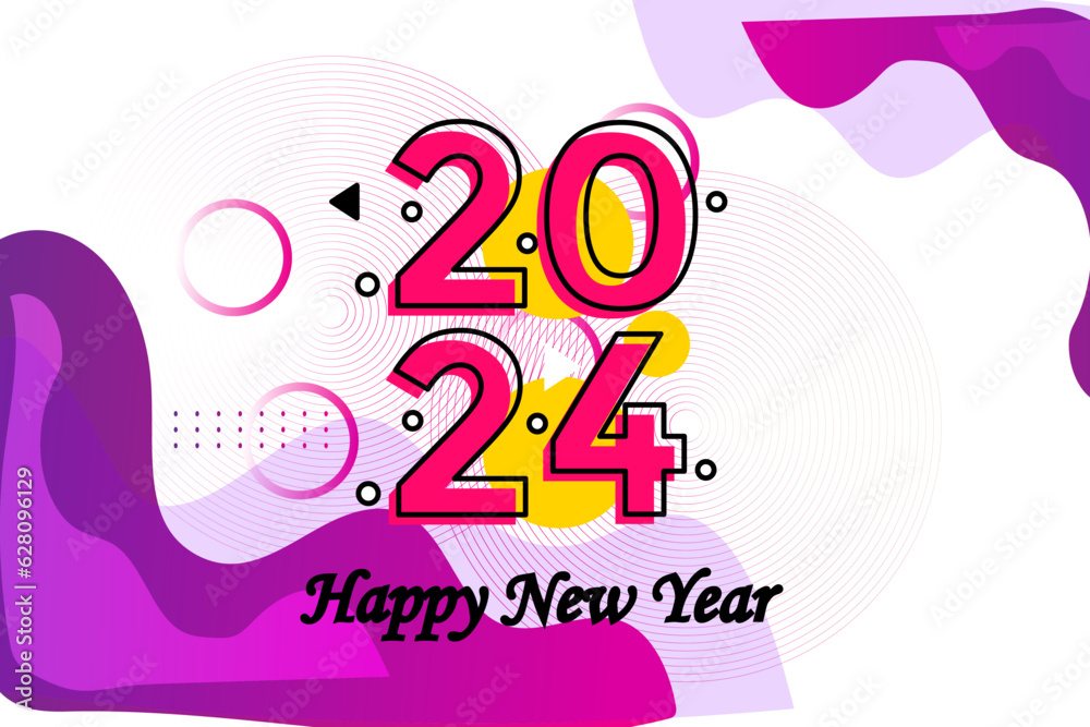 2024 Happy new year. 2024 Abstract background. Holiday greeting card design. Vector illustration. 2024 Happy new year. 2024 Abstract background. Holiday greeting card design. Vector illustration.