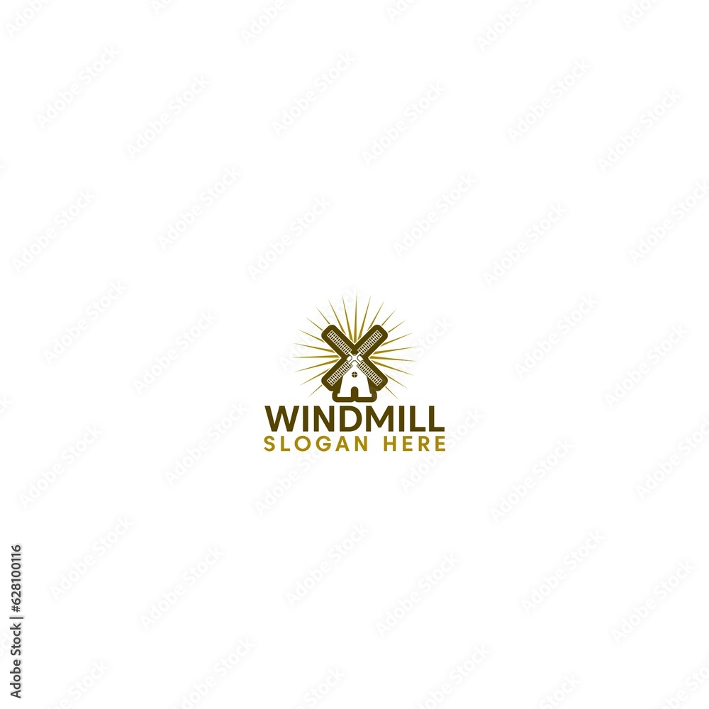 Fototapeta premium Windmill Logo Template Isolated on white background