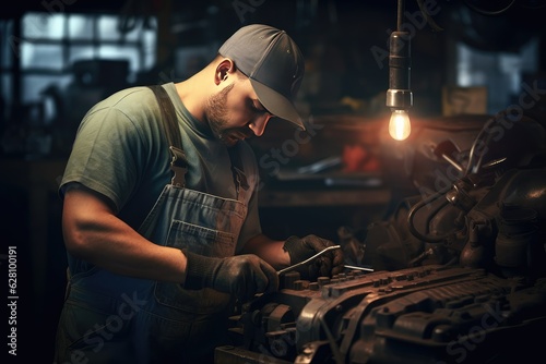 Mechanik w warsztacie © Zero