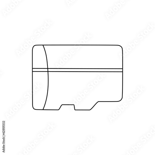 Memory card storage in doodle vector style, sd card