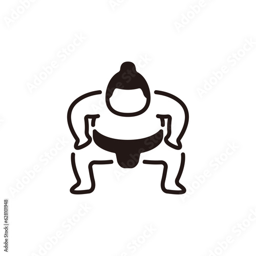 Sumo icon.Flat silhouette version.