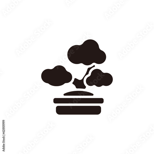Bonsai icon.Flat silhouette version.