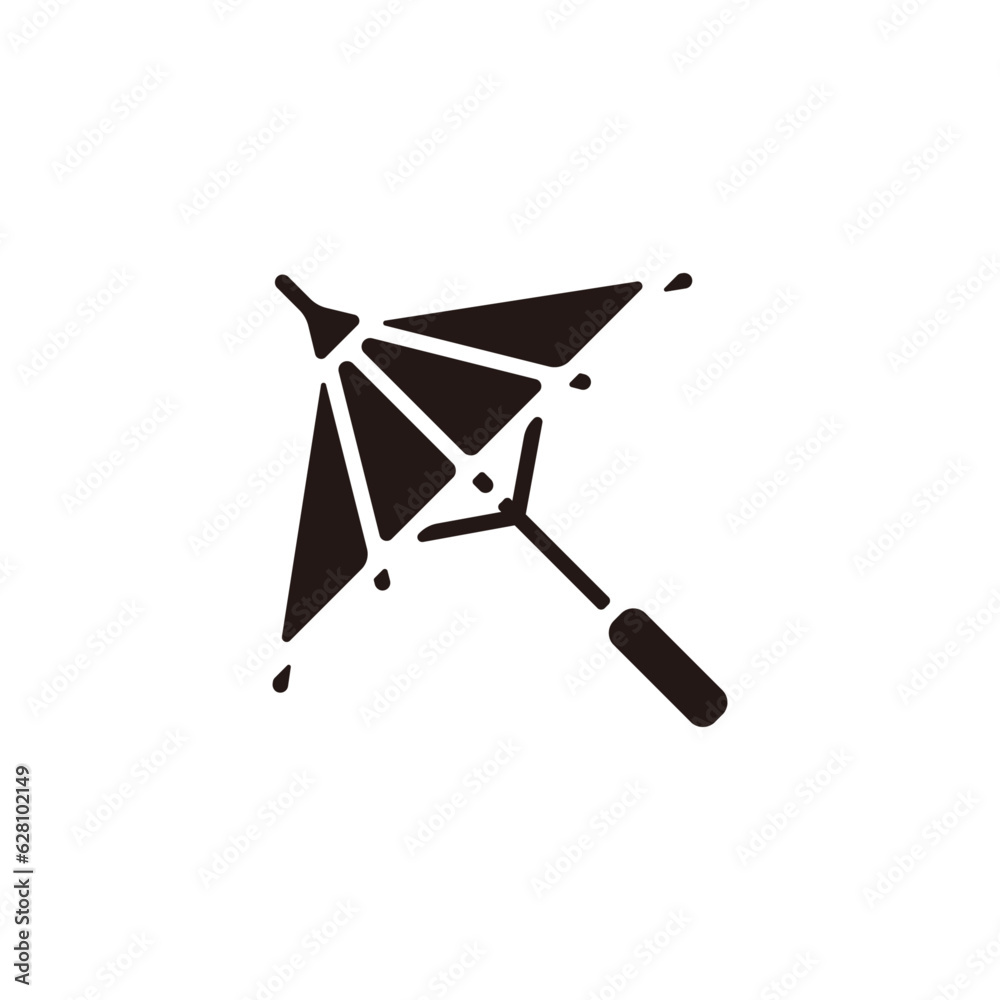 Oil paper umbrella icon.Flat silhouette version. Oil paper umbrella icon.Flat silhouette version.