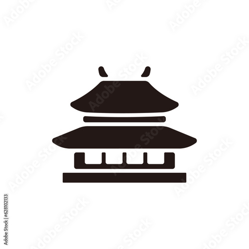 Buddhist temple icon.Flat silhouette version.