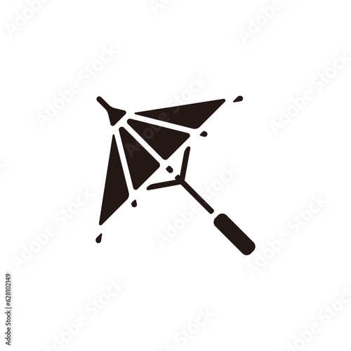 Oil paper umbrella icon.Flat silhouette version.