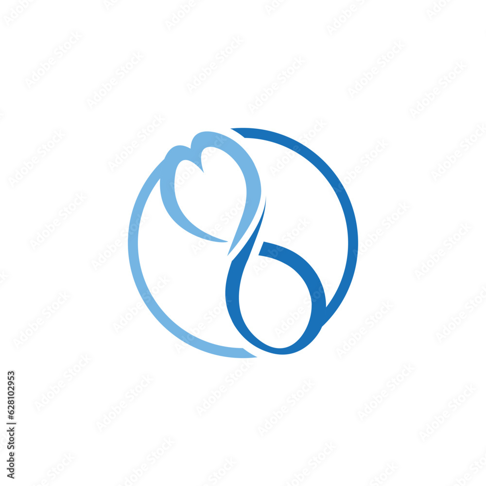 Heart infinity design vector image Heart infinity design vector image