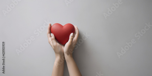 hand holding a love shape, generative Ai 