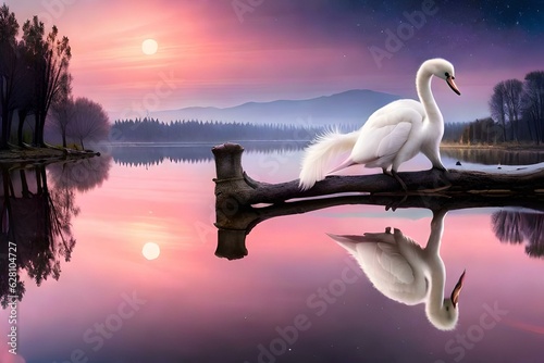 swans in the lake