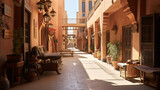 Souk bazaar - narrow street in an old town medina - north africa style - Generative Art