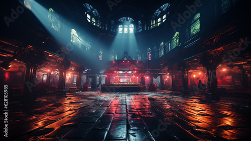 MMA fighting ring. Generative Ai