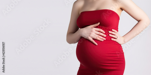 The Beautiful Abdomen of a Pregnant Lady. Generative AI