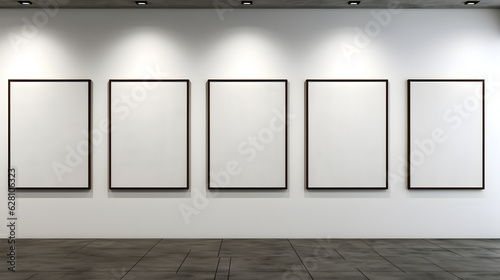 Blank decorative art  frame gallery mock-up, poster frames close up  photo