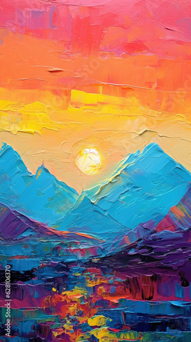 Mountain landscape in watercolor