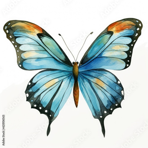 blue butterfly isolated on white, AI Generated © dark_blade