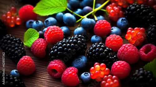 A Luscious Array of Bright and Colorful Berries Artfully Arranged