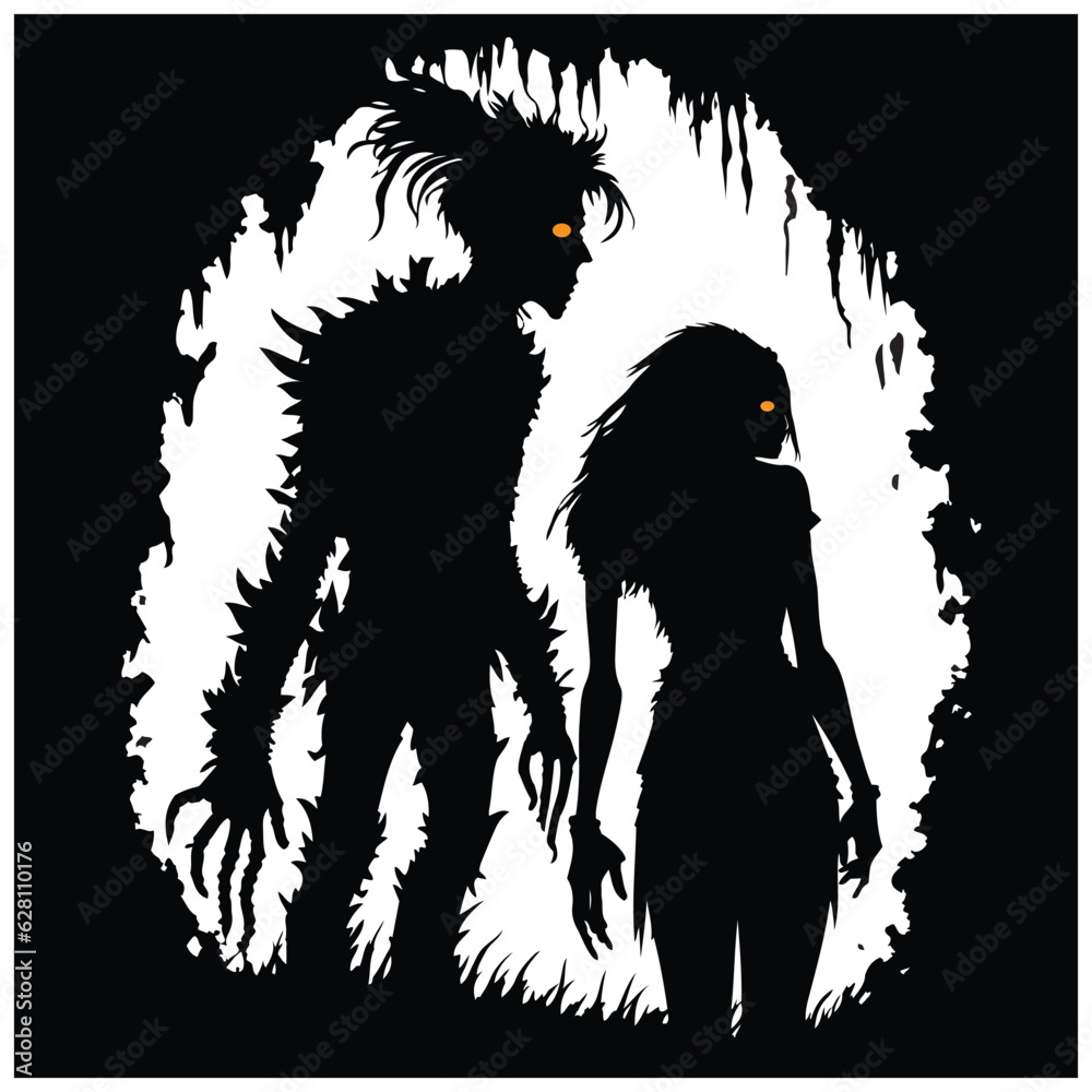 Happy Halloween Vector Illustration, Halloween Zombie Vector, Scary Zombie Silhouette Happy Halloween Vector Illustration, Halloween Zombie Vector, Scary Zombie Silhouette