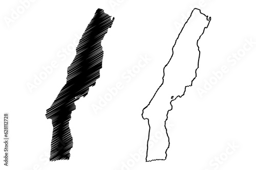 Lake Rivadavia (South America, Argentine Republic, Argentina) map vector illustration, scribble sketch Lago Rivadavia map photo