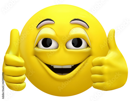 funny yellow smiley face with thumbs up