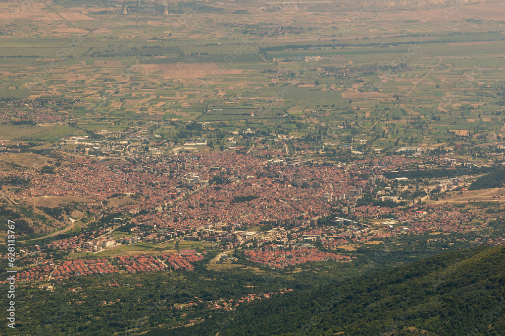 Aerial view of Bitola, North Macedonia