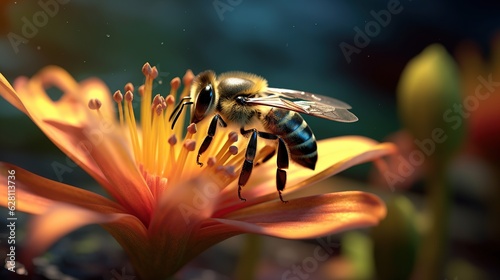 honey Bee on the flower generate ai © muhammad