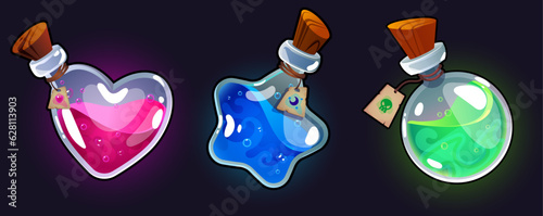 flasks with potions gaming style