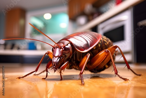 Cockroaches invading and cooking the home kitchen. concept eliminate cockroach in kitchen © Alex Bur