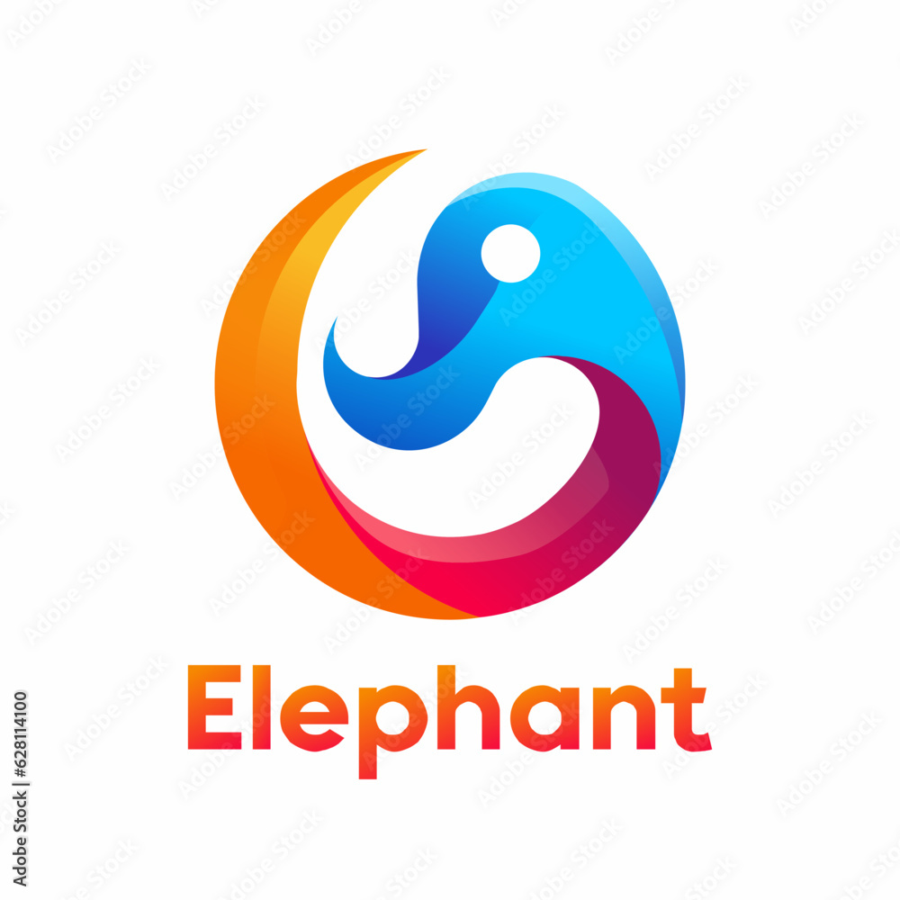 template logo elephant color full template logo elephant color full